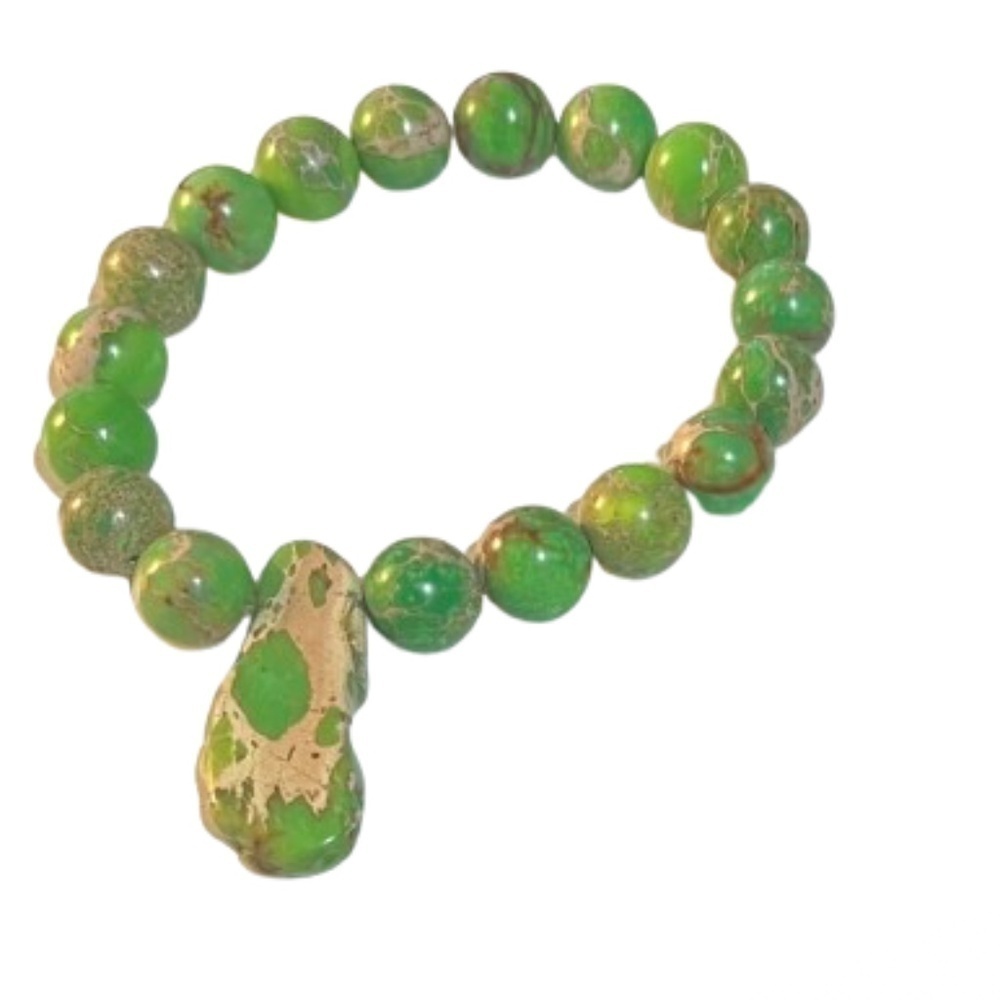 Copper Green Turquoise Stretch Bracelet